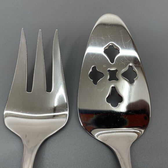 Imperial Seaswept Flatware Serving Set Meat Fork Pie Cake Server Stainless Korea - Picture 2 of 5